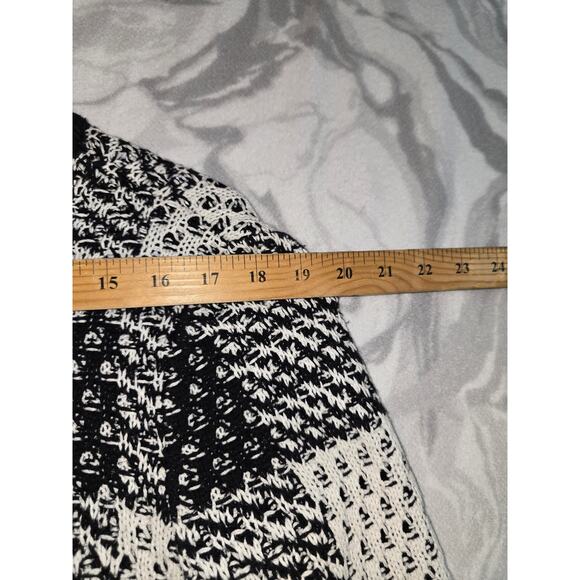 Christopher & Banks Zip Up Sweater Black and White Women's Size M - Picture 7 of 8